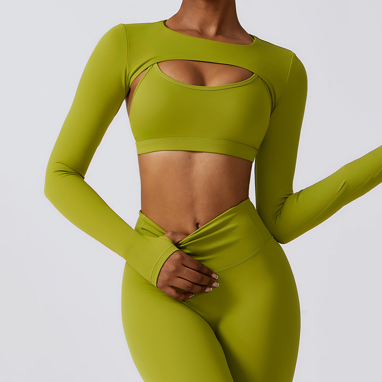 Women Nude Feeling Long Sleeve Yoga Top Breathable Quick Dry Fitness Crop Shirt Thumb Hole for Running Exercise Autumn Gym Wear