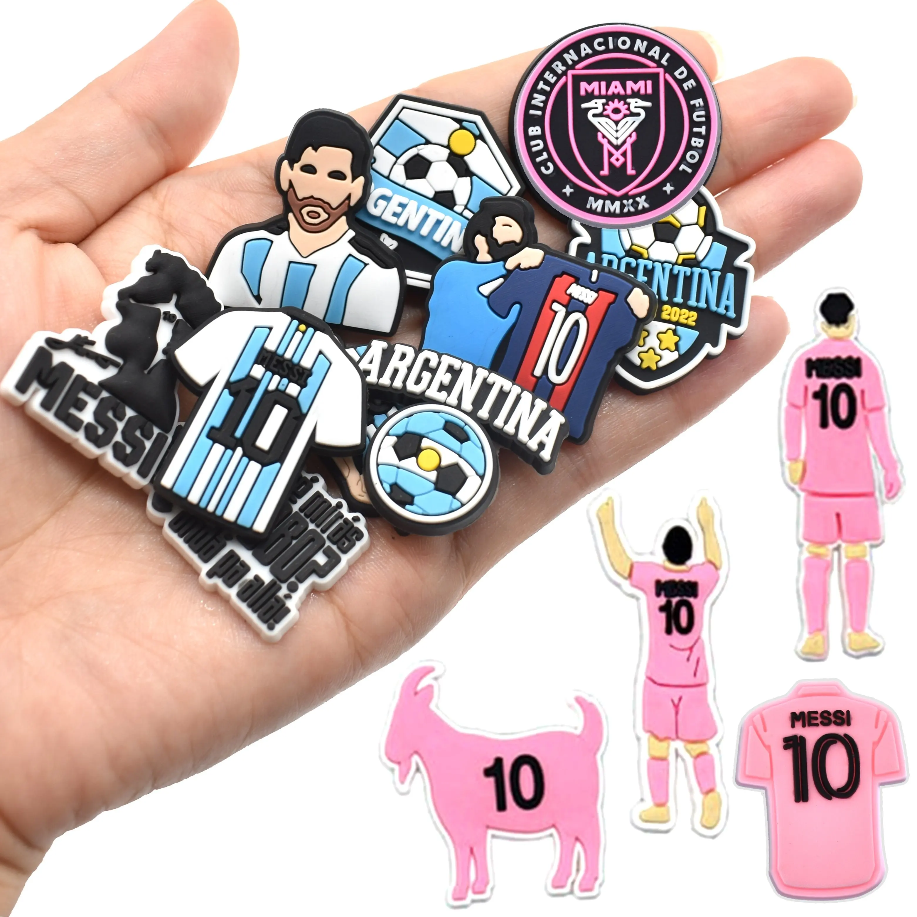 Nieuwe Aankomst Schoen Bedels Schoen Veters Siliconen Rubber Accessor Messi Voetbal Charme Groothandel Soccery Voetbalschoenen Accessoires