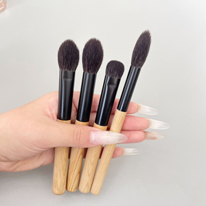 Ensemble de 14 pinceaux de maquillage en poils d'écureuil, faits à la main, manche en bois plat, pour le visage, les yeux, la poudre, les fards à paupières, kit de pinceaux cosmétiques personnalisés - Product Image 2