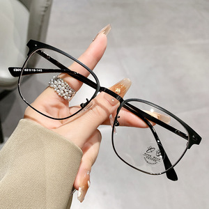 Montures de lunettes rectangulaires Yc93008, monture complète, or noir, résine, protection contre la lumière bleue, pour hommes, verres plats. - Product Image 5