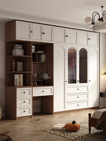 Armoire modulaire en placage de bois blanc, style mid-century, pour chambre à coucher