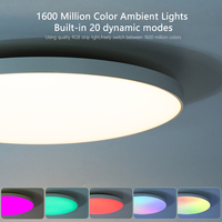 Plafonnier LED RGB ultra-mince 36W pour Bluetooth TUYA réglable CCT acrylique Design moderne interrupteur de télécommande pour la vie