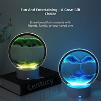 Lampe de chevet LED RGB en fibre de verre, à brancher sur USB, à intensité variable, effet sable mouvant 3D moderne, lampe sur pied avec commande tactile pour chambre à coucher
