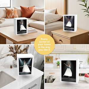 Support de boîte à mouchoirs en plastique créatif avec cadre photo LED Glam Design Distributeur pratique  Usine brevetée en gros - Product Image 1