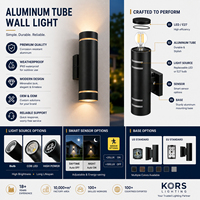 Lampe murale extérieure cylindrique étanche E26 LED pour hôtel et villa, éclairage domestique moderne, certifiée ETL CE RoHS, en promotion