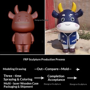 Fabricant de sculptures personnalisées en fibre de verre, panneaux de porte de dessin animé, figurines d'entrée de centre commercial, mascottes de célébrités d'Internet, figurines traditionnelles - Product Image 2