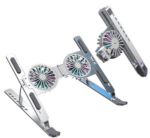 <span class=keywords><strong>Support</strong></span> pour <span class=keywords><strong>ordinateur</strong></span> portable en alliage d'aluminium à double ventilateur, ergonomique, portable, pliable, réglable, design <span class=keywords><strong>ventilé</strong></span>, refroidisseur pour <span class=keywords><strong>ordinateur</strong></span> portable, vente chaude - Product Image 1