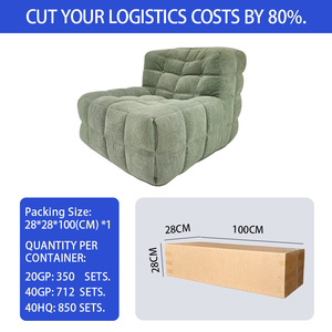 Phật sơn nhà máy Waffle kashima nén armless chần <span class=keywords><strong>sofa</strong></span> đặt đồ nội thất phòng khách chân không đóng gói thiết kế lười biếng đi văng - Product Image 3