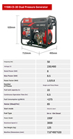 Groupe électrogène diesel 8 kW, double tension 220V/380V, 50/60Hz, monophasé, petit, industriel, extérieur, démarrage électrique, portable, pour situations d'urgence