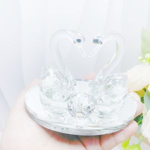 Loving Couple Crystal Glass Swan for Wedding Giveaway Gifts Swan Glass <strong>Figure</strong> for All Occasions for All Occasion Home Decoration - Product Image 5
