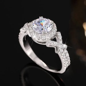 Anello Vintage a Croce per Proposta di Matrimonio, Gioiello Elegante e alla Moda per Donne - Product Image 4