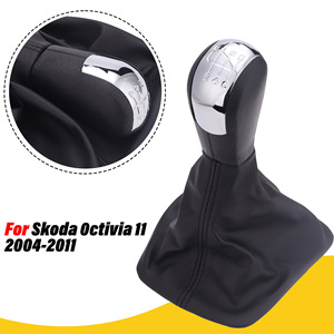 Skoda Gear <b>Shift</b> <b>Knob</b> Leather 5 6 Speed Manual Transmission Ergonomic Design - Product Image 2