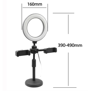 Soporte Doble para Teléfono con Anillo de Luz LED Blanco de 16 cm para Selfies, Trípode Ajustable para Video, 3 Colores, Luz de 6 Pulgadas, Precio Económico, Gran Venta - Product Image 4