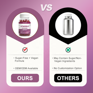 ויטמין <span class=keywords><strong>C</strong></span> גומי בטעם ענבים 60 טבעוני ללא סוכר תמיכה בבריאות העצם ומערכת החיסון תוסף תזונה למבוגרים 2 יחידות למנה |   מותג פרטי OEM - Product Image 6