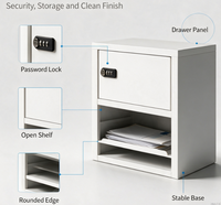 Armoire de classement métallique à serrure à combinaison, double verrouillage par mot de passe, tiroirs sous le bureau, armoire de rangement de documents en acier pour bureau