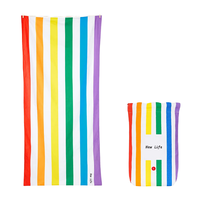 Eco-Friendly Large Size Quick Dry Suede Microfiber Towels Lightweight Recycled Sand Free Stripe Beach Towel With Bag
