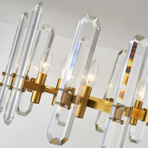 Modern Crystal <b>Chandelier</b> With Gold Frame Led <b>Light</b> For Living Room Dining Room Home Lighting Fixture - Product Image 2