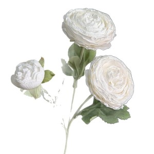 Fleur artificielle de lotus, pétale de coton blanc et jaune clair, branche unique, décoration de mariage, arrangement floral, ornement de bureau - Product Image 3