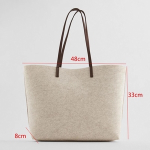 Sac de styliste personnalisé pour femmes, Sac à main en feutre recyclable pour dames, Sac fourre-tout, nouvel hiver naturel, mode Oem, ouvert, mode Ff, <span class=keywords><strong>2022</strong></span> - Product Image 2
