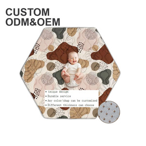 <strong>Custom</strong> Machine Washable Quilted Baby Carpet Play <strong>Mat</strong> Wide Thickened Foldable <strong>Puzzle</strong> Sports Soft Toy Shaggy Pile for Crawling - Product Image 1