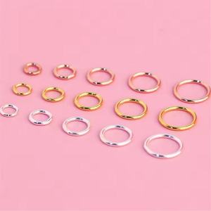 ขายส่งอุปกรณ์ทำเครื่องประดับเงินแท้ S925 ชุบทอง 18K ห่วงวงกลมแบบปิด - Product Image 1