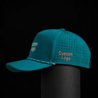 Casquette de golf brodée 5 panneaux, logo personnalisé, haute qualité, faible MOQ, bandeau ventilé, fermeture auto-agrippante, séchage rapide, durable, pour homme