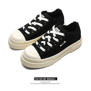 Zapatos de Lona con Cordones en Forma de Media Luna, Versátiles y a la Moda, con Suela de Goma Gruesa Retro, Cómodos para Todas las Temporadas, para Hombres y Mujeres - Product Image 6