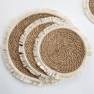 Tovagliette Boho personalizzate tovagliette tessute rotonde tovaglietta da tavolo a coda di gatto Seagrass all'ingrosso per tavolo da pranzo - Product Image 4