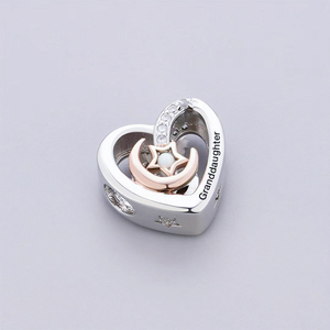 Abalorios de Plata <span class=keywords><strong>con</strong></span> Nombre de Familia Grabado 'Love You to the Moon and Back' <span class=keywords><strong>con</strong></span> Piedra Ópalo, Joyería para Pulsera, Regalo para Padre - Product Image 5