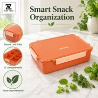 Boîte à lunch Zhenneng 2800 ml, plateau de préparation de repas en gros, plateau à collation bento, étanchéité anti-fuite, sans BPA, ensemble de plateaux alimentaires portables
