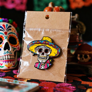 Broches de Esmalte al por Mayor del Día de Muertos, Regalo para el Festival de Carnaval Mexicano, Insignias, Arte Folclórico Nahua, Recuerdo Metálico Personalizado para Desfiles - Product Image 6