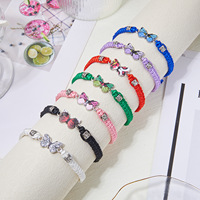 Bracelets porte-bonheur papillon tissés à la main les moins chers pour adolescentes, bracelet extensible réglable, cadeau d'anniversaire pour amies