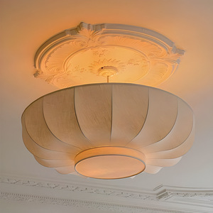 Lámpara de techo estilo francés, color crema, LED, cableada, suspendida, para sala de estar, entrada, dormitorio, estudio - Product Image 1