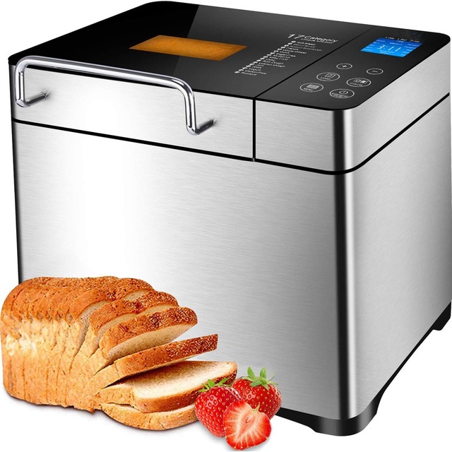 Automatic Household Bread Maker with Touch Button LCD Backlit English Operating AC Motor Electric Power Source