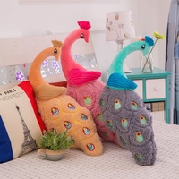 Peluche d'oiseau et de paon personnalisé OEM, jouet doux de décoration en peluche, oreiller, cadeaux pour enfants, 50 pièces