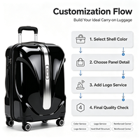 Valise trolley rigide 20 pouces avec serrure TSA, roues silencieuses à 360°, bagage de voyage léger pour voyages d'affaires OEM ODM