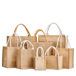Custom Design Large Jute Burlap Shopping Beach Tote Bag Jute Hessian Tote Bag Medium Luxury Jute Shopping Bag