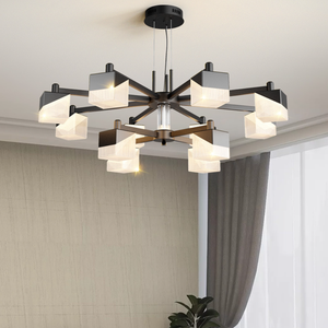 Lampe suspendue nordique simple, nouveau design, LED, luxe, <span class=keywords><strong>cuisine</strong></span>, chambre, abat-jour carré en acrylique, luminaire suspendu - Product Image 3