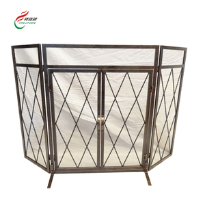Manufacturer Customized <strong>Fireplace</strong> Screen 3 Panel Wrought Iron Spark Guard <strong>Cover</strong> for Wood Burning <strong>Fireplace</strong> - Product Image 4