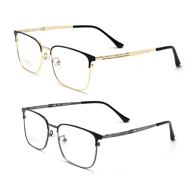 Men's Lightweight Titanium Alloy Full-Rim Square Glasses Frame IP Coating Detour Curve Flexible Large Size