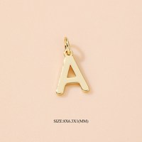 Meilleure Vente : Breloques Pendentifs Brillants pour Colliers Initiales, pour la Fabrication de Bijoux, en Acier Inoxydable Plaqué Or 18 carats, Breloques DIY pour Bracelets à Lettres