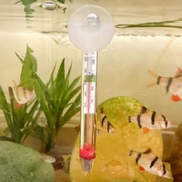Thermomètre d'aquarium submersible en verre, étanche, avec ventouse, haute précision, design intégré, accessoires en boîte pour aquarium