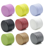 Moulin à herbes en céramique antiadhésif 4 pièces de 2.5 pouces, petit modèle en aluminium, briquets gravés avec logo, accessoires pour fumeurs, accessoires en boîte