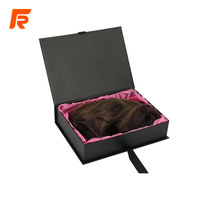 Boîte d'emballage de perruque portable imperméable haut de gamme avec fermeture magnétique et doublure en satin