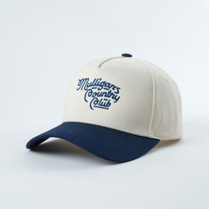 Casquette de baseball structurée à 5 panneaux, taille personnalisée et logo brodé sur mesure, visière incurvée, en coton, unisexe, pour le sport - Product Image 2
