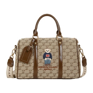 Bolso bandolera de hombro portátil de gran capacidad para mujer de moda americana europea, bolso de transporte grande, bolso de viaje, bolso de lona - Product Image 1