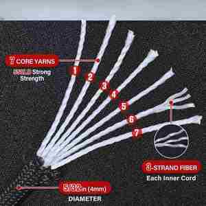 Cordon de parachute 550 lb 100ft 5/32, cordon de survie 4MM 7 brins, équipement de camping, escalade, polyester imperméable - Product Image 2