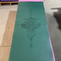 Tapis de yoga écologique antidérapant de 4 mm, dessus en cuir PU, fond en caoutchouc naturel, longueur de 183 cm, formes ovales/rectangulaires/circulaires personnalisables