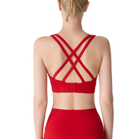 Nouvel Arrivage Soutien-gorge de Sport pour Femme en Spandex/Nylon, Sexy, à Bretelles Croisées au Dos, Respirant, Sans Coutures, Effet Seconde Peau, Fort Maintien