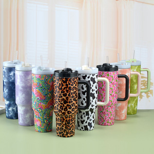 GZYSL Customizable 40oz Stainless Steel Insulated Tumblers Chocolate Milk <strong>Cowprint</strong> Crystal Cup Rhinestone Bling Direct Factory - Product Image 4